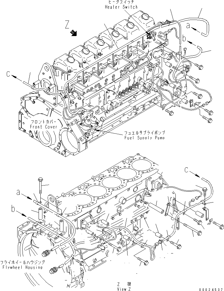 Схема запчастей Komatsu SAA6D125E-3M-8M - ЭЛЕКТРОПРОВОДКА КРЕПЛЕНИЕ (/) (ПРАВ.)(№78-) ДВИГАТЕЛЬ