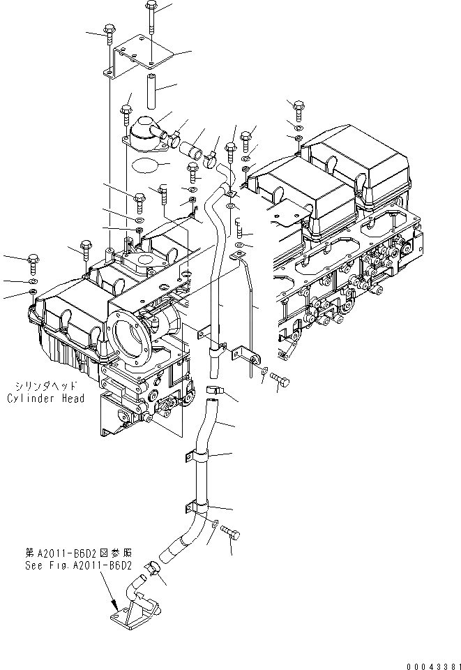 Схема запчастей Komatsu SAA6D170E-5C - КОРОМЫСЛО КОЖУХ КРЫШКАКРЕПЛЕНИЕ И САПУН ДВИГАТЕЛЬ