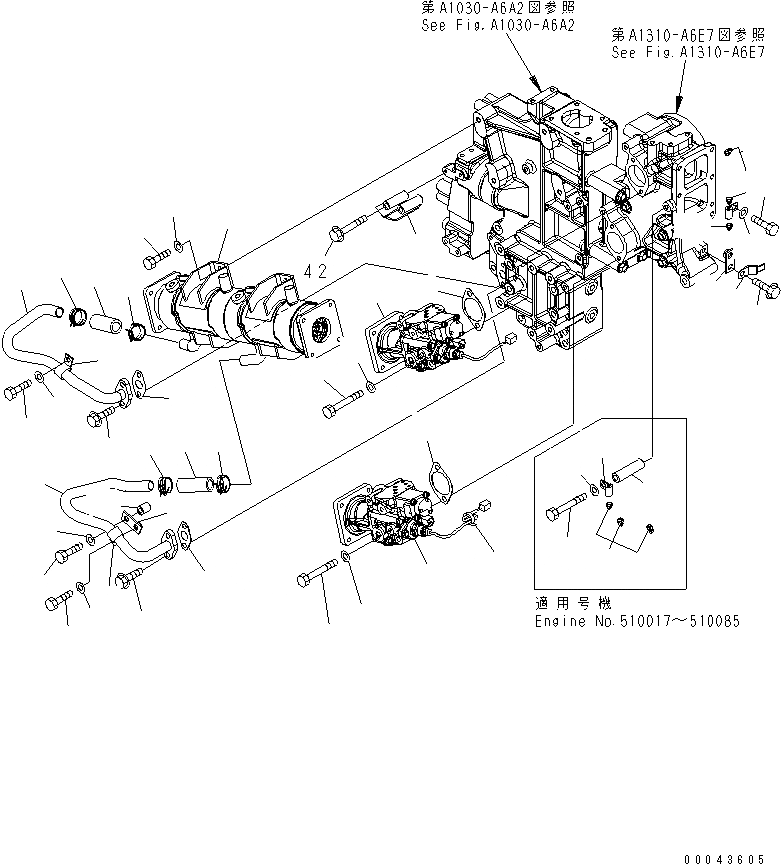 Схема запчастей Komatsu SAA6D170E-5C - ВЫПУСКН. GAS RECIRCULATION (/) (EGR КЛАПАН И ОХЛАДИТЕЛЬ КРЕПЛЕНИЕ) ДВИГАТЕЛЬ