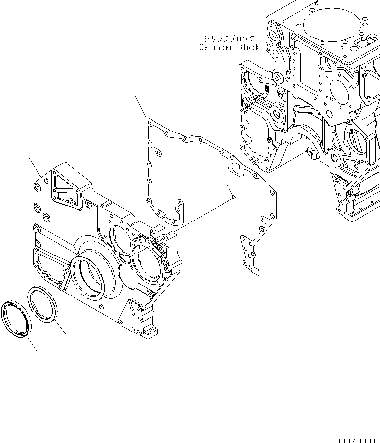 Схема запчастей Komatsu SAA6D170E-5C - ПЕРЕДН. КРЫШКА(С DUST УПЛОТНЕНИЕ) ДВИГАТЕЛЬ