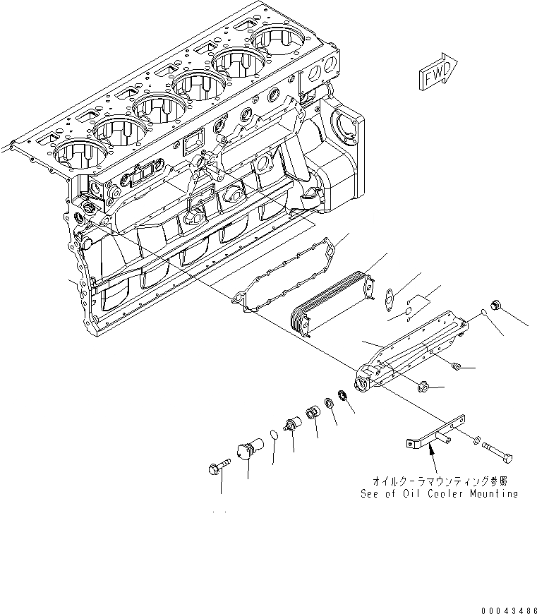 Схема запчастей Komatsu SAA6D170E-5C - МАСЛООХЛАДИТЕЛЬ ДВИГАТЕЛЬ