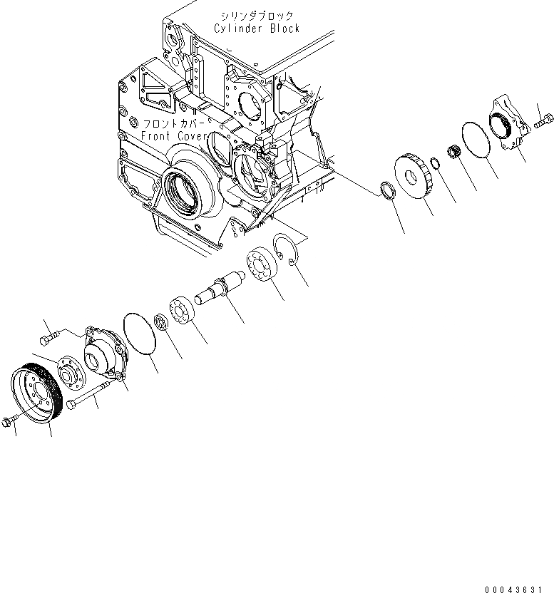 Схема запчастей Komatsu SAA6D170E-5C - ПРИВОД ГЕНЕРАТОРА ДВИГАТЕЛЬ