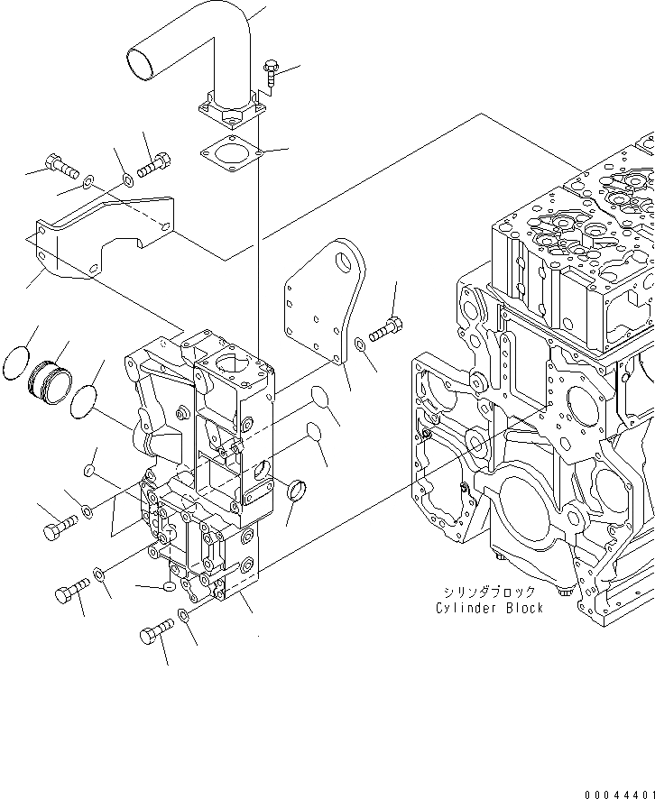 Схема запчастей Komatsu SAA6D170E-5-B - ПЕРЕДН. ПОДВЕСН. КРОНШТЕЙН ДВИГАТЕЛЬ