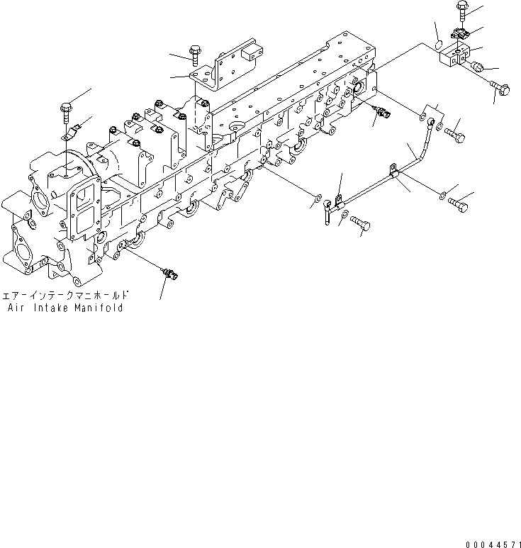 Схема запчастей Komatsu SAA6D170E-5-B - ВОЗДУХОВОД ДВИГАТЕЛЬ