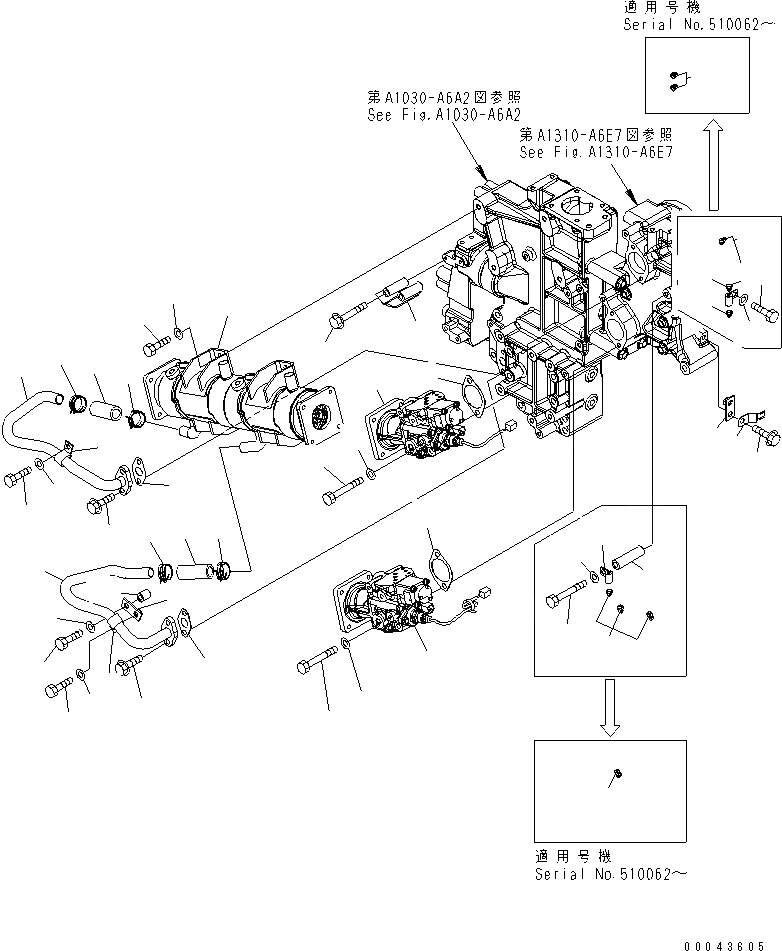 Схема запчастей Komatsu SAA6D170E-5-B - ВЫПУСКН. GAS RECIRCULATION (/) (EGR КЛАПАН И ОХЛАДИТЕЛЬ КРЕПЛЕНИЕ) ДВИГАТЕЛЬ