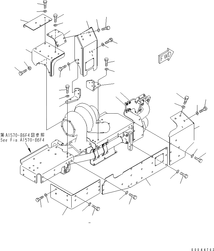 Схема запчастей Komatsu SAA6D170E-5-B - ТЕРМОЗАЩИТА (КРЫШКАГРУППА) ДВИГАТЕЛЬ