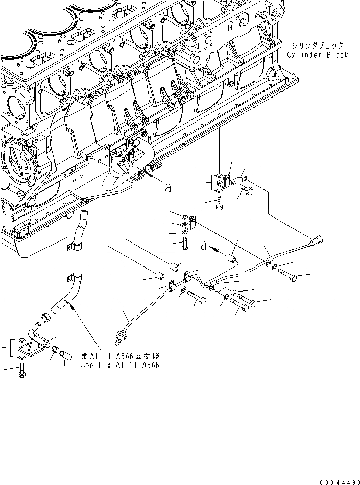 Схема запчастей Komatsu SAA6D170E-5-B - ЭЛЕМЕНТЫ БЛОКА ЦИЛИНДРОВ (ДАТЧИК ПРОРЫВА ГАЗОВ ГРУППА) ДВИГАТЕЛЬ