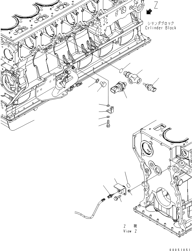 Схема запчастей Komatsu SAA6D170E-5-B - ЭЛЕМЕНТЫ БЛОКА ЦИЛИНДРОВ (TEMPERATURE И ДАТЧИК ДАВЛЕНИЯ ГРУППА) (БЕЗ VHMS СПЕЦ-Я.) ДВИГАТЕЛЬ