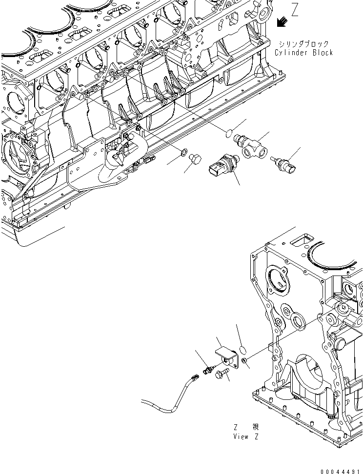 Схема запчастей Komatsu SAA6D170E-5-B - ЭЛЕМЕНТЫ БЛОКА ЦИЛИНДРОВ (THERMO И ДАТЧИК ДАВЛЕНИЯ ГРУППА) ДВИГАТЕЛЬ