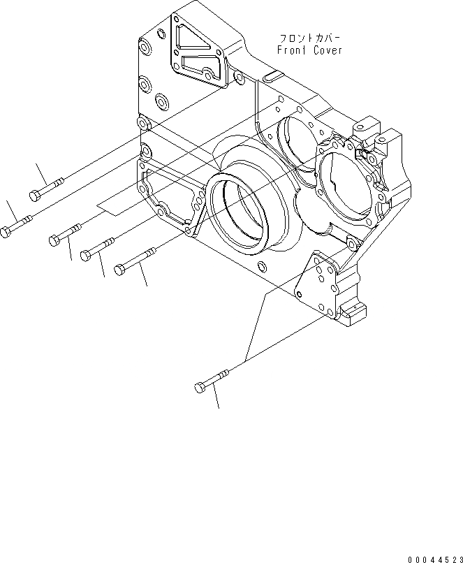 Схема запчастей Komatsu SAA6D170E-5-B - ПЕРЕДН. КРЫШКАКРЕПЛЕНИЕ ДВИГАТЕЛЬ