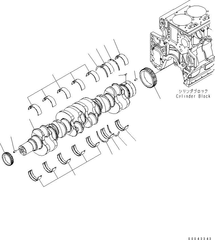 Схема запчастей Komatsu SAA6D170E-5-B - КОЛЕНВАЛ ДВИГАТЕЛЬ