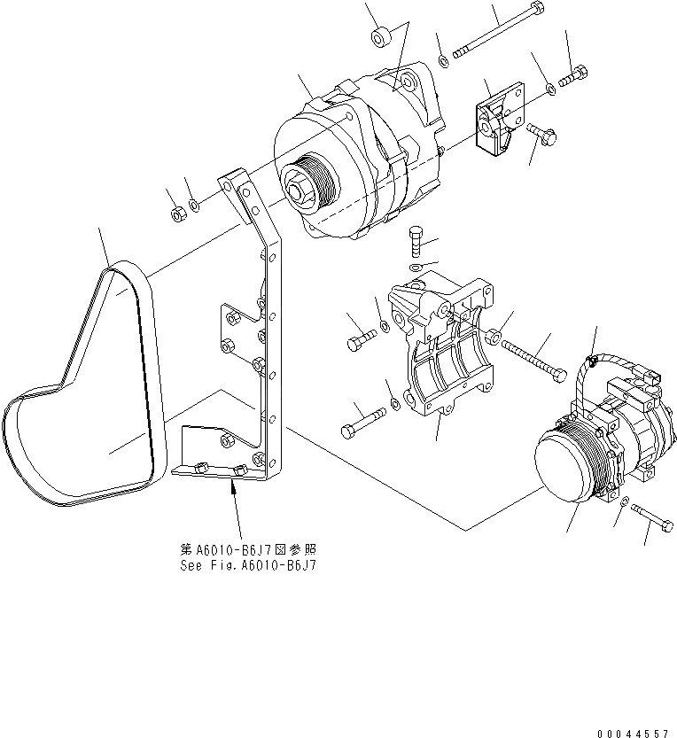 Схема запчастей Komatsu SAA6D170E-5-B - КРЕПЛЕНИЕ ГЕНЕРАТОРА (9A) ДВИГАТЕЛЬ