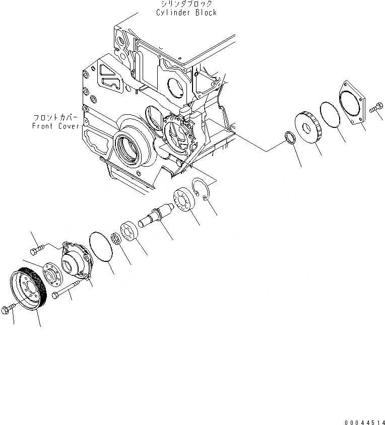 Схема запчастей Komatsu SAA6D170E-5-B - ПРИВОД ГЕНЕРАТОРА ДВИГАТЕЛЬ