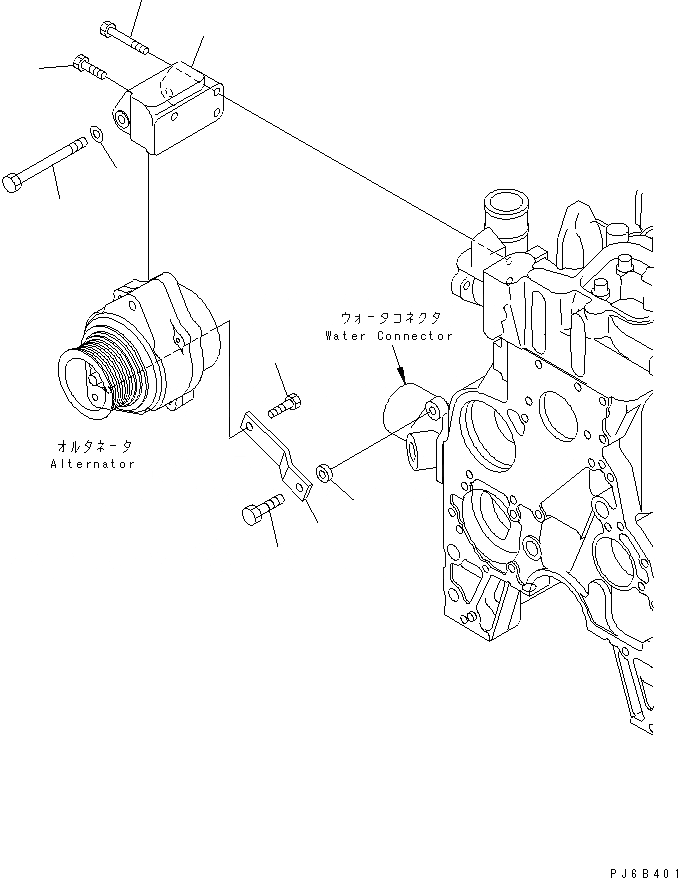 Схема запчастей Komatsu SAA6D102E-2JJ-8 - КРЕПЛЕНИЕ ГЕНЕРАТОРА (ДЛЯ A¤ A ГЕНЕРАТОР) ДВИГАТЕЛЬ