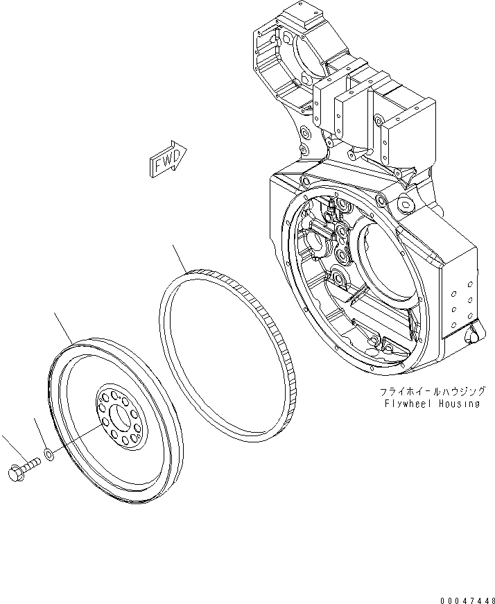 Схема запчастей Komatsu SAA6D170E-5A-01 - МАХОВИК ДВИГАТЕЛЬ