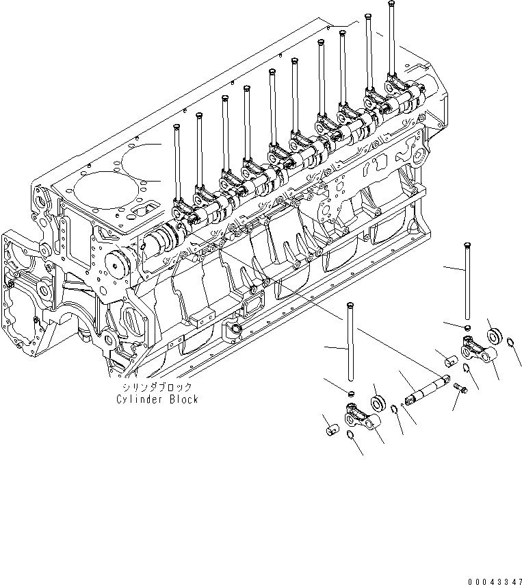 Схема запчастей Komatsu SAA6D170E-5A-01 - ТОЛКАТЕЛЬ КЛАПАНА И PUSH ROD ДВИГАТЕЛЬ