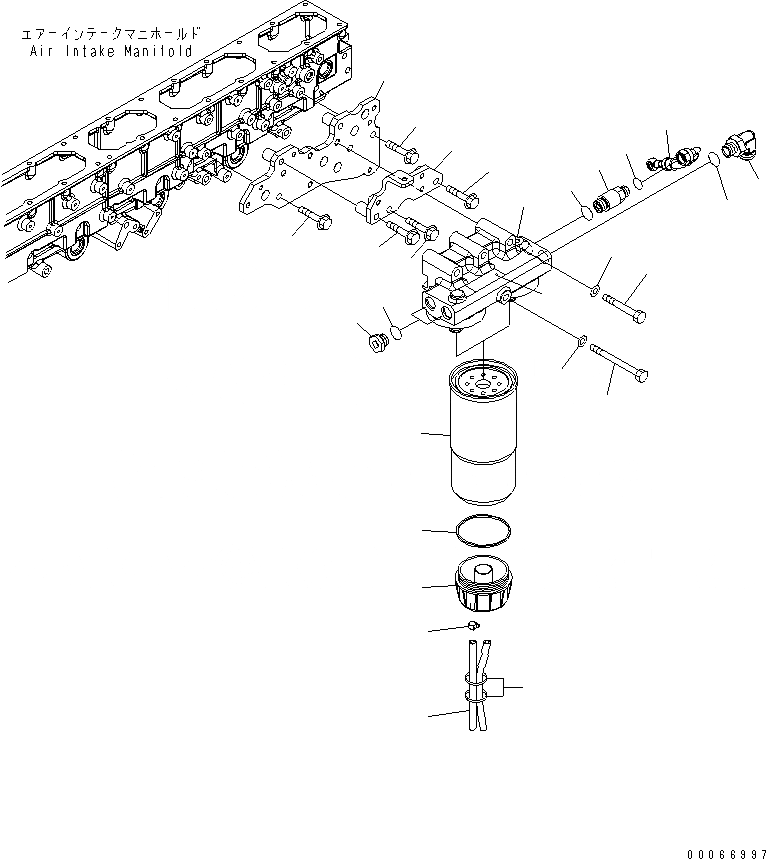 Схема запчастей Komatsu SAA6D170E-5A-01 - ТОПЛИВН. PRE-ФИЛЬТР. И КРЕПЛЕНИЕ ДВИГАТЕЛЬ