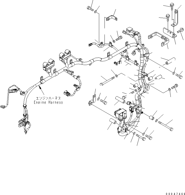 Схема запчастей Komatsu SAA6D170E-5A-01 - КАБЕЛЬ СУППОРТ (/) ДВИГАТЕЛЬ