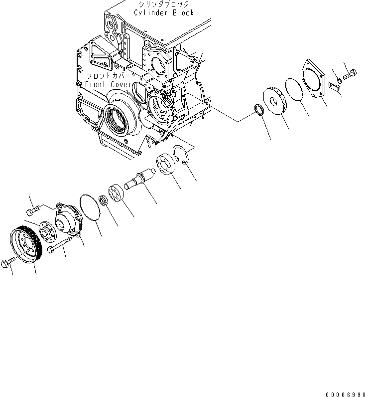 Схема запчастей Komatsu SAA6D170E-5A-01 - ПРИВОД ГЕНЕРАТОРА ДВИГАТЕЛЬ