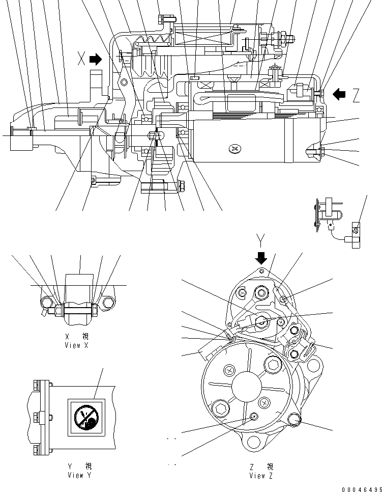 Схема запчастей Komatsu SAA6D170E-5A-01 - СТАРТЕР (KW) (ВНУТР. ЧАСТИ) ДВИГАТЕЛЬ