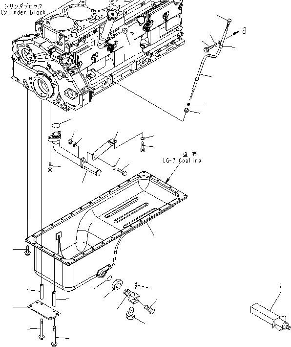 Схема запчастей Komatsu SAA6D125E-5C-02 - МАСЛЯНЫЙ ПОДДОН И ВСАСЫВАЮЩИЙ ПАТРУБОК(№-) ДВИГАТЕЛЬ