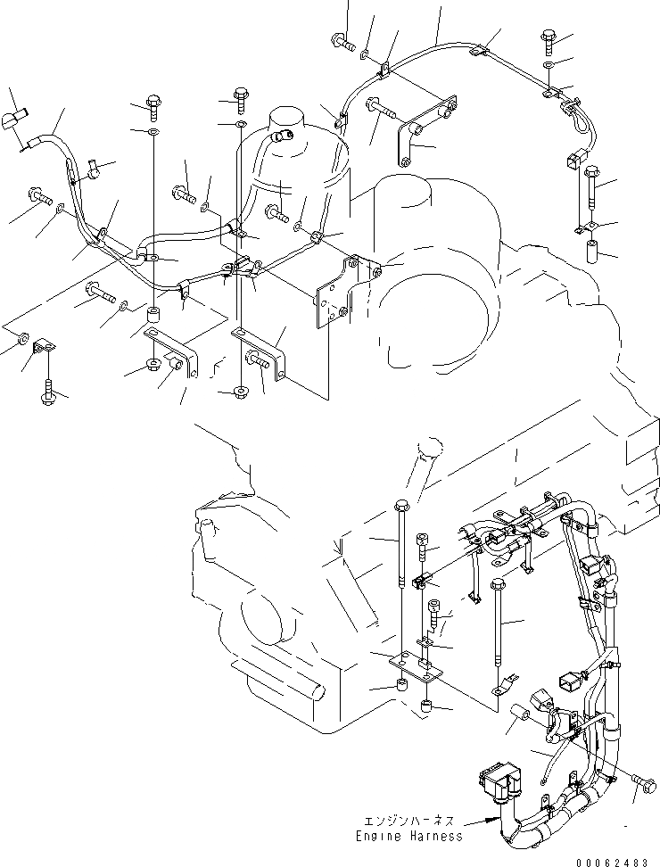 Схема запчастей Komatsu SAA6D125E-5C-02 - ПРОВОДКА (/) (Э/ПРОВОДКА ДВИГАТЕЛЯ) (9A СПЕЦ-Я.)(№9-) ДВИГАТЕЛЬ