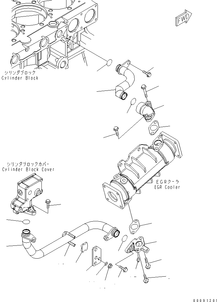 Схема запчастей Komatsu SAA6D140E-5B-01 - ВЫПУСКН. GAS RECIRCULATION КЛАПАН (/) (EGR ОХЛАДИТЕЛЬ ВОДН. ГИДРОЛИНИЯ)(№9-) ДВИГАТЕЛЬ