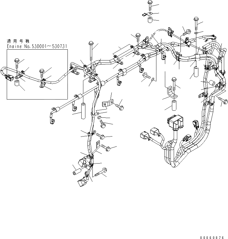 Схема запчастей Komatsu SAA6D140E-5B-01 - ПРОВОДКА (/)(№-7) ДВИГАТЕЛЬ