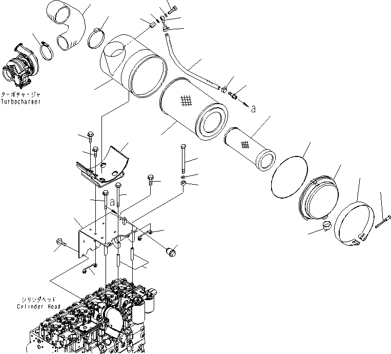 Схема запчастей Komatsu SAA6D114E-3B-A - ВОЗДУХООЧИСТИТЕЛЬ ДВИГАТЕЛЬ