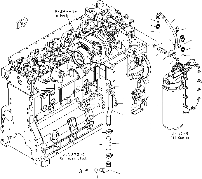 Схема запчастей Komatsu SAA6D114E-3B-A - МАСЛОПРОВОДЯЩИЕ ТРУБКИ ТУРБОНАГНЕТАТЕЛЯ ДВИГАТЕЛЬ