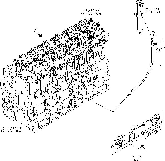 Схема запчастей Komatsu SAA6D114E-3B-A - МАСЛ. ЩУП ДВИГАТЕЛЬ