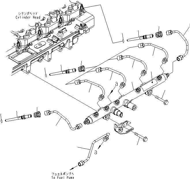 Схема запчастей Komatsu SAA6D114E-3B-A - ТОПЛИВН. ТРУБКИ ВПРЫСКА ДВИГАТЕЛЬ