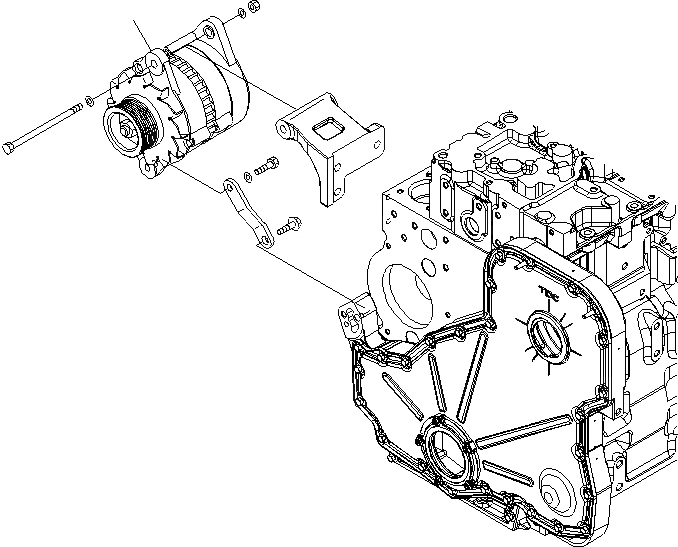 Схема запчастей Komatsu SAA6D114E-3B-A - ГЕНЕРАТОР (A) ДВИГАТЕЛЬ