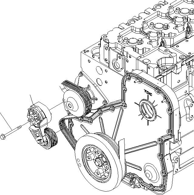 Схема запчастей Komatsu SAA6D114E-3B-A - НАТЯЖИТЕЛЬ РЕМНЯ ДВИГАТЕЛЬ
