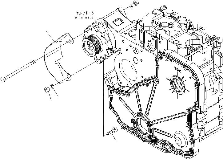 Схема запчастей Komatsu SAA6D114E-3B-A - ГЕНЕРАТОР COVER ДВИГАТЕЛЬ