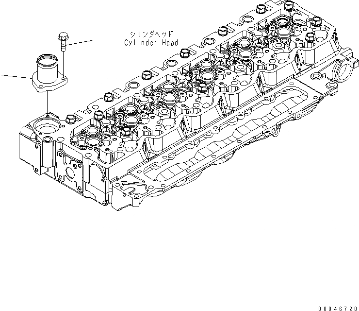 Схема запчастей Komatsu SAA6D107E-1B-W - ВОДН. ВЫПУСКН. СОЕДИН-Е ДВИГАТЕЛЬ