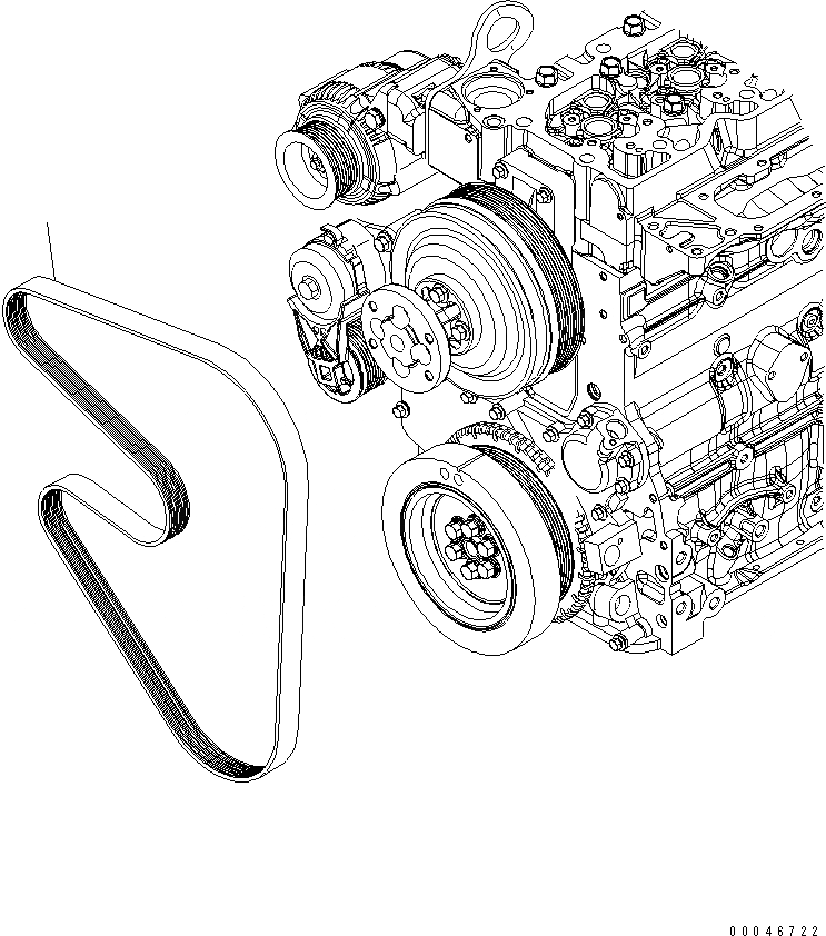 Схема запчастей Komatsu SAA6D107E-1B-W - ВЕНТИЛЯТОР ОХЛАЖДЕНИЯ РЕМЕНЬ(№-788) ДВИГАТЕЛЬ