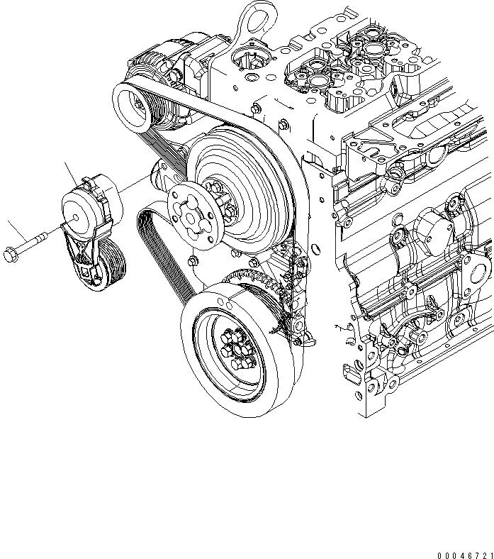 Схема запчастей Komatsu SAA6D107E-1B-W - НАТЯЖИТЕЛЬ РЕМНЯ ДВИГАТЕЛЬ