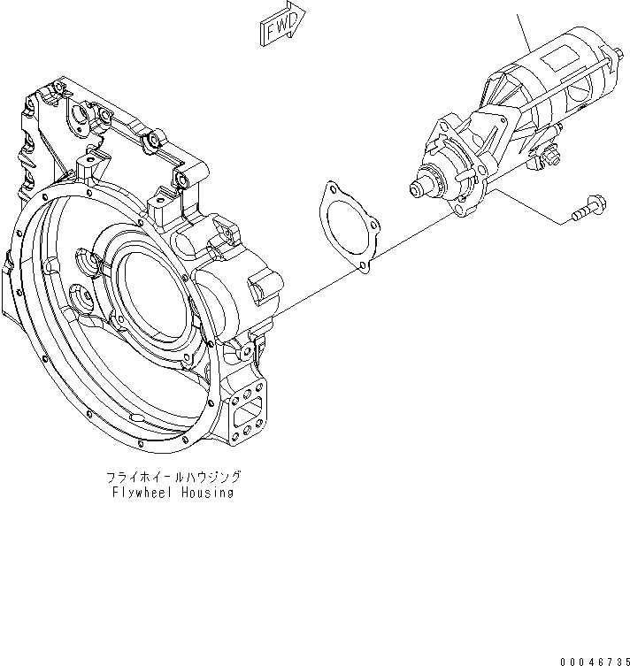 Схема запчастей Komatsu SAA6D107E-1B-W - СТАРТЕР (.KW) ДВИГАТЕЛЬ