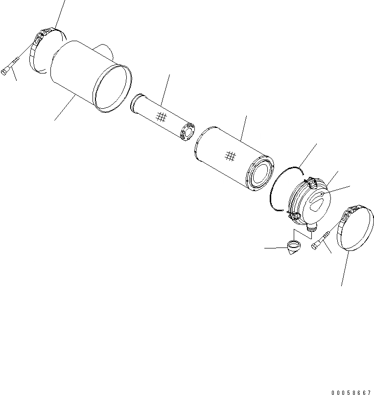 Схема запчастей Komatsu SAA6D107E-1B-W - ВОЗДУХООЧИСТИТЕЛЬ (ПРЕФИЛЬТР СПЕЦ-Я. ИЛИ DUST ЗАЩИТА СПЕЦ-Я.) ДВИГАТЕЛЬ