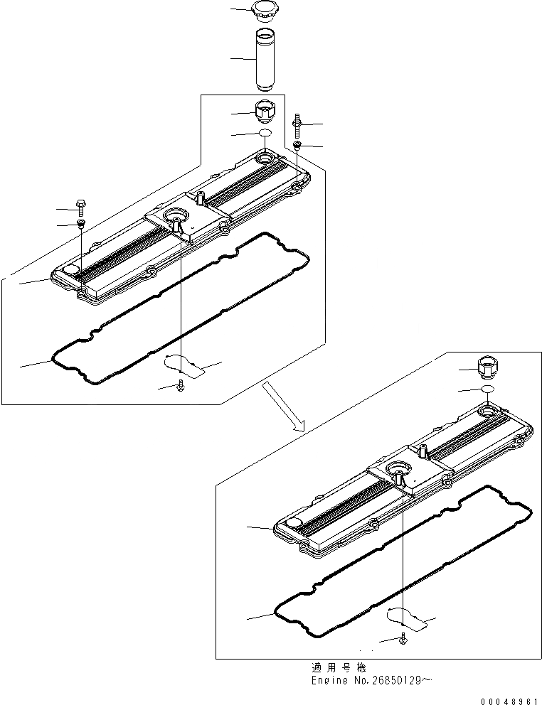 Схема запчастей Komatsu SAA6D114E-3A-WT - КЛАПАН COVER ДВИГАТЕЛЬ