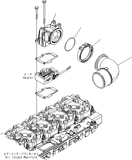 Схема запчастей Komatsu SAA6D114E-3A-WT - ВОЗД. СОЕДИН-Е ДВИГАТЕЛЬ