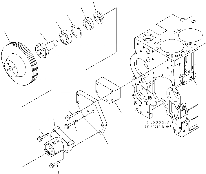 Схема запчастей Komatsu SAA6D114E-3A-WT - ПРИВОД ВЕНТИЛЯТОРА ШКИВ ДВИГАТЕЛЬ