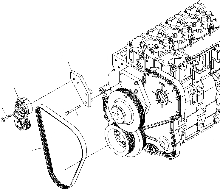 Схема запчастей Komatsu SAA6D114E-3A-WT - ПРИВОД ВЕНТИЛЯТОРА РЕМЕНЬ ДВИГАТЕЛЬ