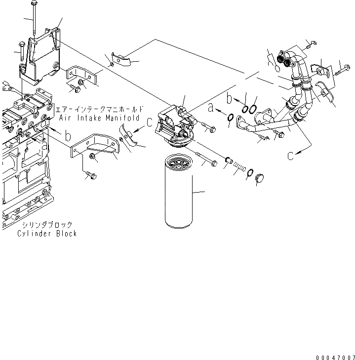 Схема запчастей Komatsu SAA6D125E-5A-02 - МАСЛ. ФИЛЬТР И ТРУБЫ(№-) ДВИГАТЕЛЬ