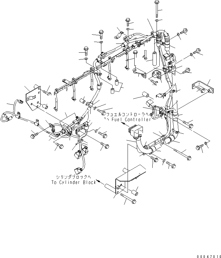 Схема запчастей Komatsu SAA6D125E-5A-02 - ПРОВОДКА (/) (Э/ПРОВОДКА ДВИГАТЕЛЯ)(№-) ДВИГАТЕЛЬ