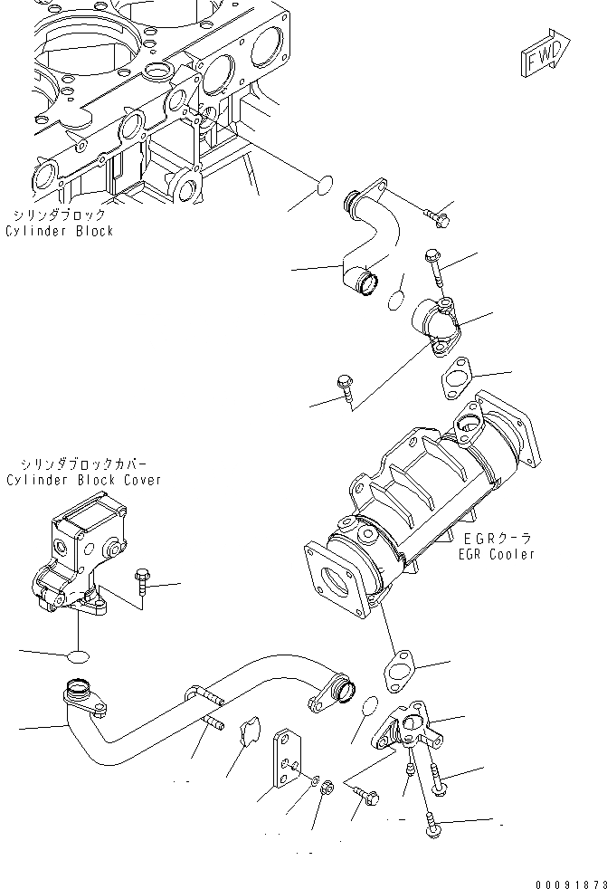 Схема запчастей Komatsu SAA6D140E-5F-03 - ВЫПУСКН. GAS RECIRCULATION КЛАПАН (/) (EGR ОХЛАДИТЕЛЬ ВОДН. ГИДРОЛИНИЯ)(№7-) ДВИГАТЕЛЬ