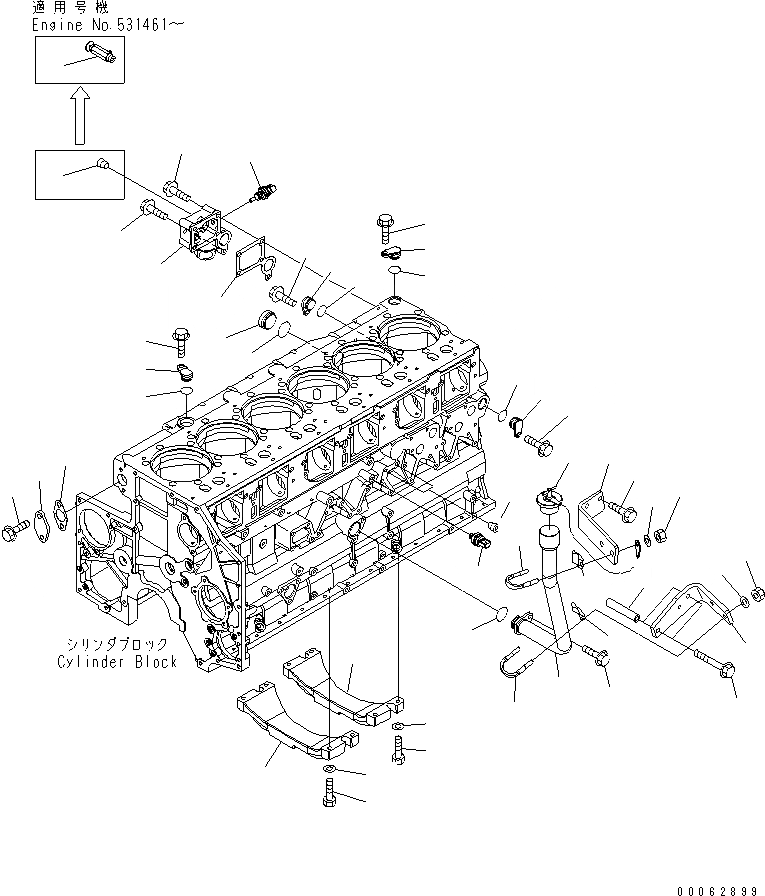 Схема запчастей Komatsu SAA6D140E-5F-03 - ЭЛЕМЕНТЫ БЛОКА ЦИЛИНДРОВ(№-7) ДВИГАТЕЛЬ