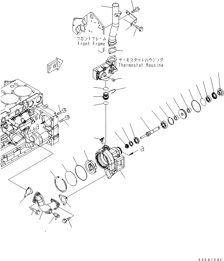 Схема запчастей Komatsu SAA6D140E-5F-03 - ВОДЯНАЯ ПОМПА(№-7) ДВИГАТЕЛЬ