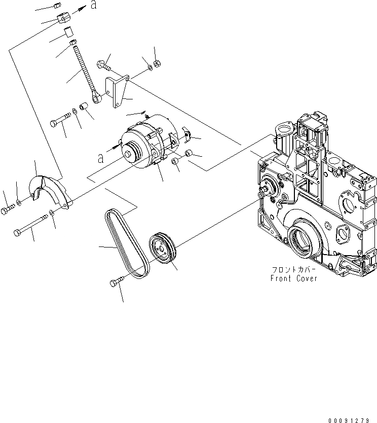 Схема запчастей Komatsu SAA6D140E-5F-03 - КРЕПЛЕНИЕ ГЕНЕРАТОРА (ДЛЯ A ГЕНЕРАТОР)(№879-) ДВИГАТЕЛЬ